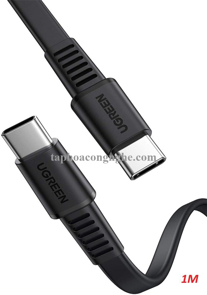 Ugreen 10974 0.5M 2.0 PD 3A 20V màu đen USB type C Cáp sạc và truyền dữ liệu máy tính ra điện thoại US333 30010974